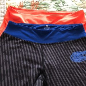 2 pair work out pants, Gator orange and blue!